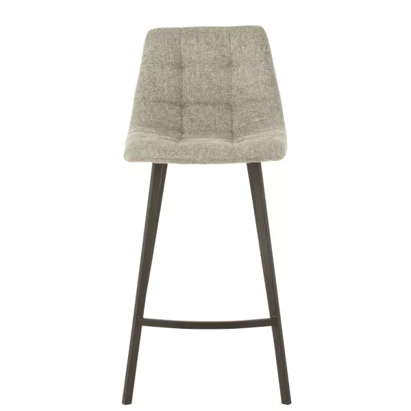 Tabouret de bar en tissu et métal NIFON (Gris, noir)