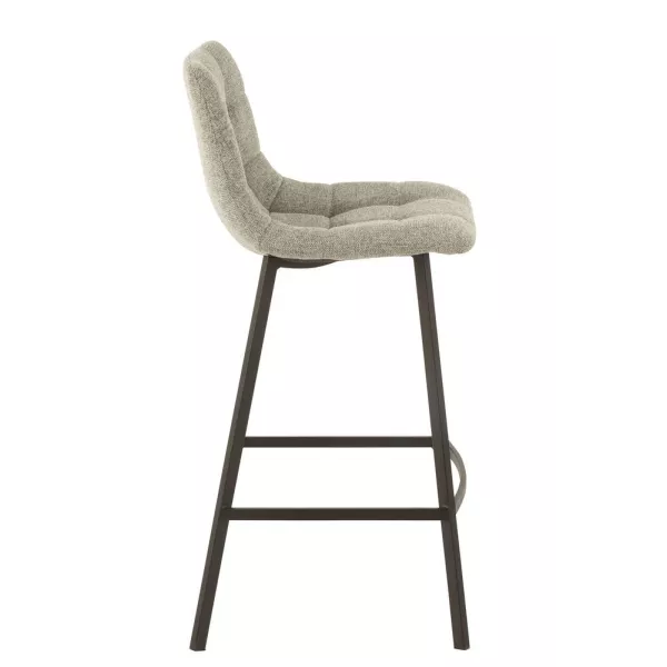 Tabouret de bar en tissu et métal NIFON (Gris, noir)