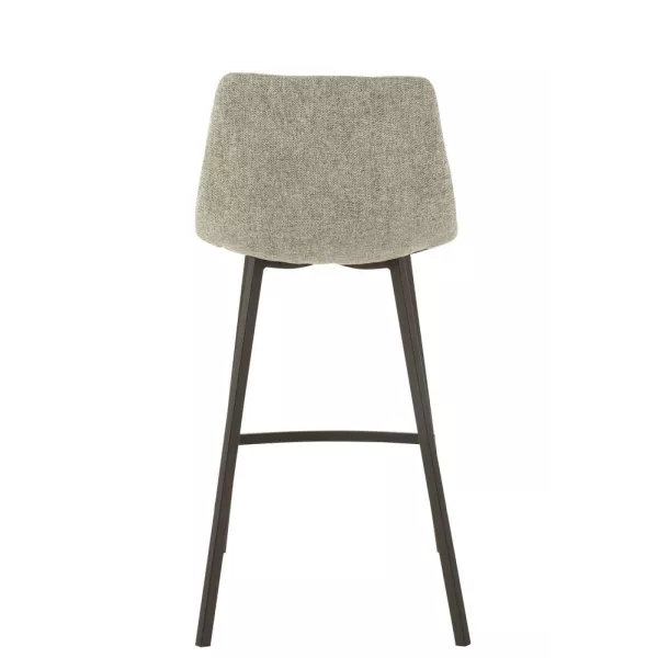 Tabouret de bar en tissu et métal NIFON (Gris, noir)