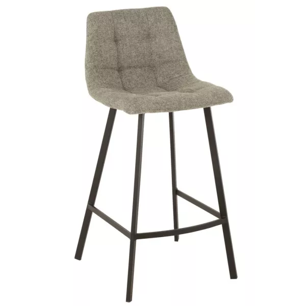 Tabouret de bar en tissu et métal NIFON (Gris, noir)