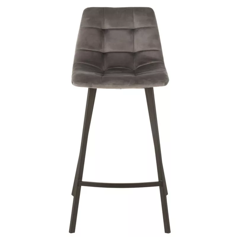 Tabouret de bar en tissu et métal NORTY (Gris, noir)