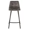 Tabouret de bar en tissu et métal NORTY (Gris, noir)