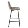 Tabouret de bar en tissu et métal NORTY (Gris, noir)