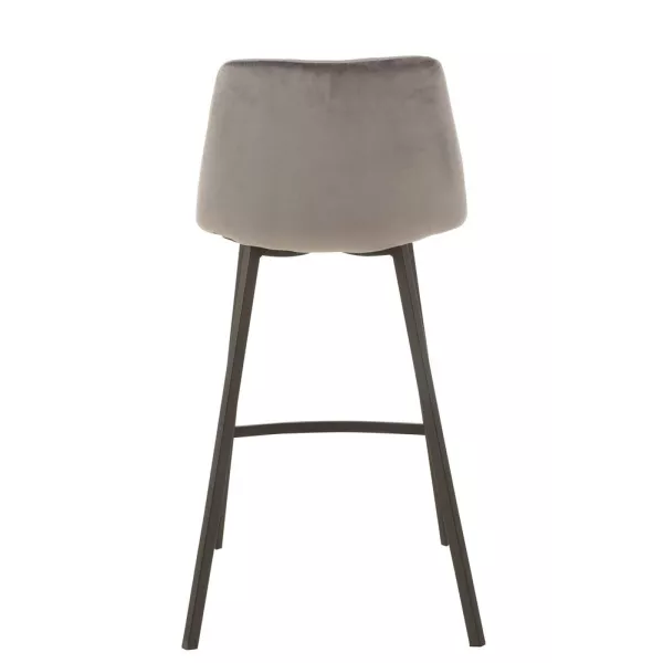 Tabouret de bar en tissu et métal NORTY (Gris, noir)