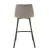 Tabouret de bar en tissu et métal NORTY (Gris, noir)