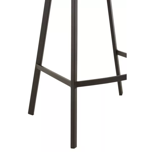 Tabouret de bar en tissu et métal NORTY (Gris, noir)