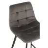 Tabouret de bar en tissu et métal NORTY (Gris, noir)