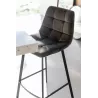 Tabouret de bar en tissu et métal NORTY (Gris, noir)