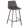 Tabouret de bar en tissu et métal NORTY (Gris, noir)