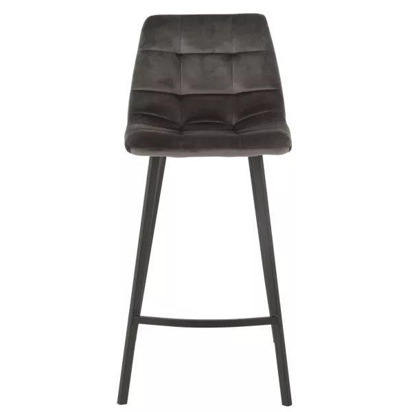 Tabouret de bar en tissu et métal NORTY (Marron, noir)