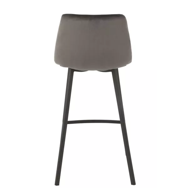 Tabouret de bar en tissu et métal NORTY (Marron, noir)