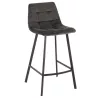 Tabouret de bar en tissu et métal NORTY (Marron, noir)