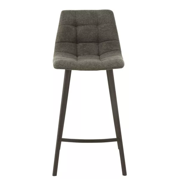 Tabouret de bar en tissu et métal NIFON (Gris, noir)