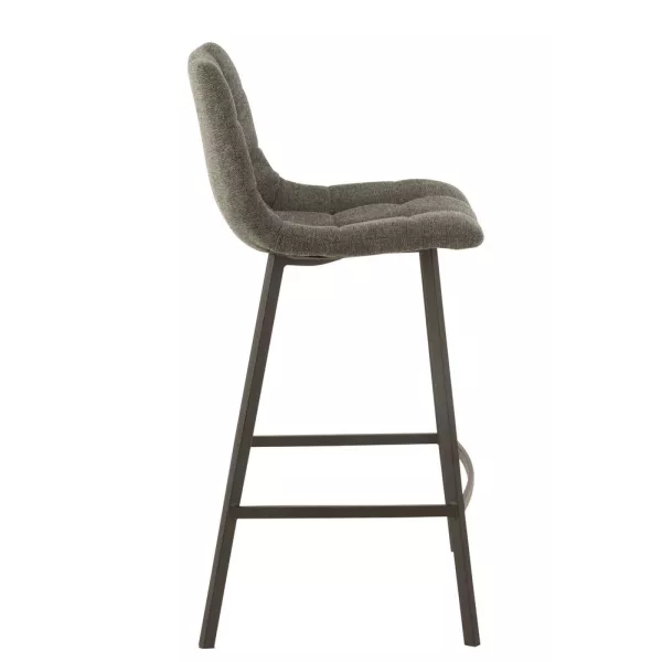 Tabouret de bar en tissu et métal NIFON (Gris, noir)