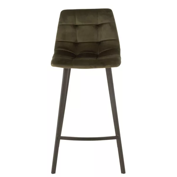 Tabouret de bar en tissu et métal NORTY (Vert, noir)