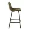 Tabouret de bar en tissu et métal NORTY (Vert, noir)