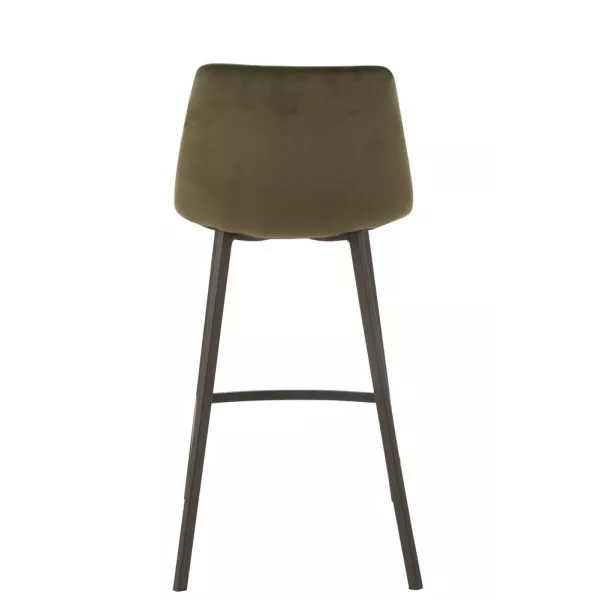 Tabouret de bar en tissu et métal NORTY (Vert, noir)