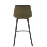 Tabouret de bar en tissu et métal NORTY (Vert, noir)