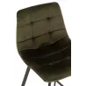 Tabouret de bar en tissu et métal NORTY (Vert, noir)