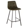 Tabouret de bar en tissu et métal NORTY (Vert, noir)