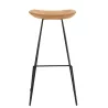 Tabouret de bar en bois de teck et métal TONY (Naturel, noir)