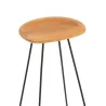 Tabouret de bar en bois de teck et métal TONY (Naturel, noir)