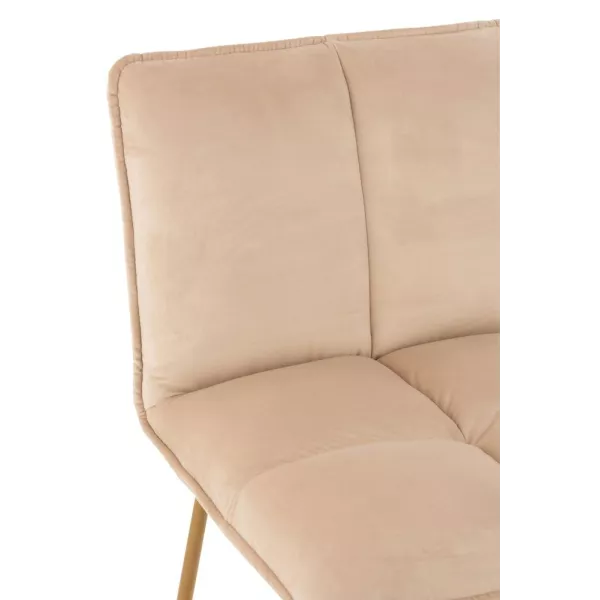 Tabouret de bar en tissu et métal FLOURINE (Beige, Or)