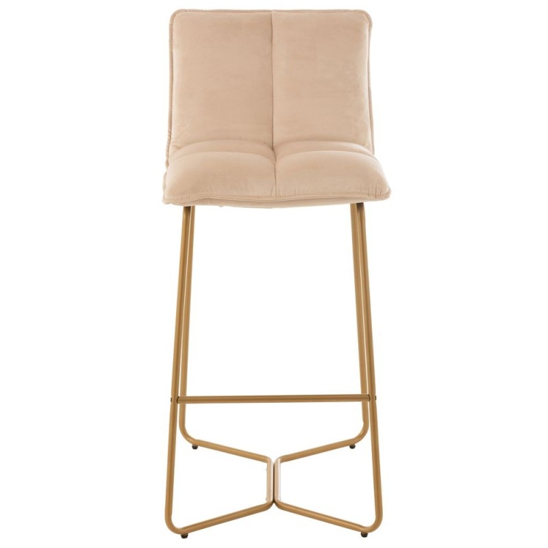 Tabouret de bar en tissu et métal FLOURINE (Beige, Or)