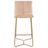 Tabouret de bar en tissu et métal FLOURINE (Beige, Or)