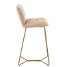 Tabouret de bar en tissu et métal FLOURINE (Beige, Or)