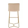 Tabouret de bar en tissu et métal FLOURINE (Beige, Or)