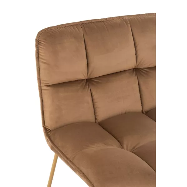 Chaise lounge en tissu et métal FLOURINE (Marron, or)