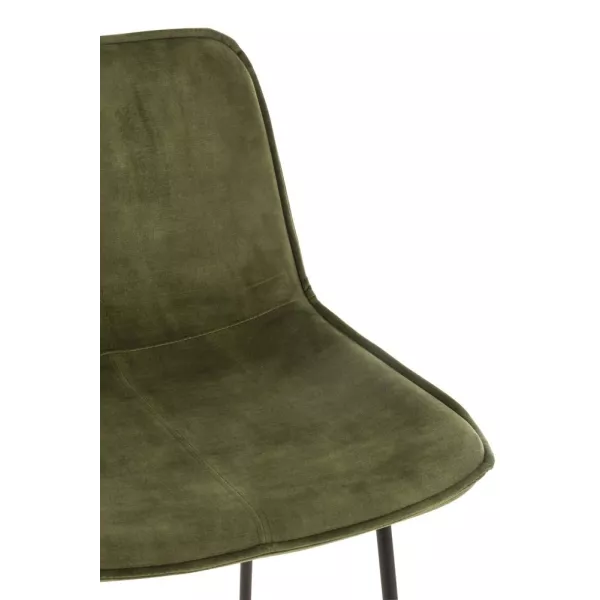 Tabouret de bar en tissu et métal PIXAN (Vert, noir)