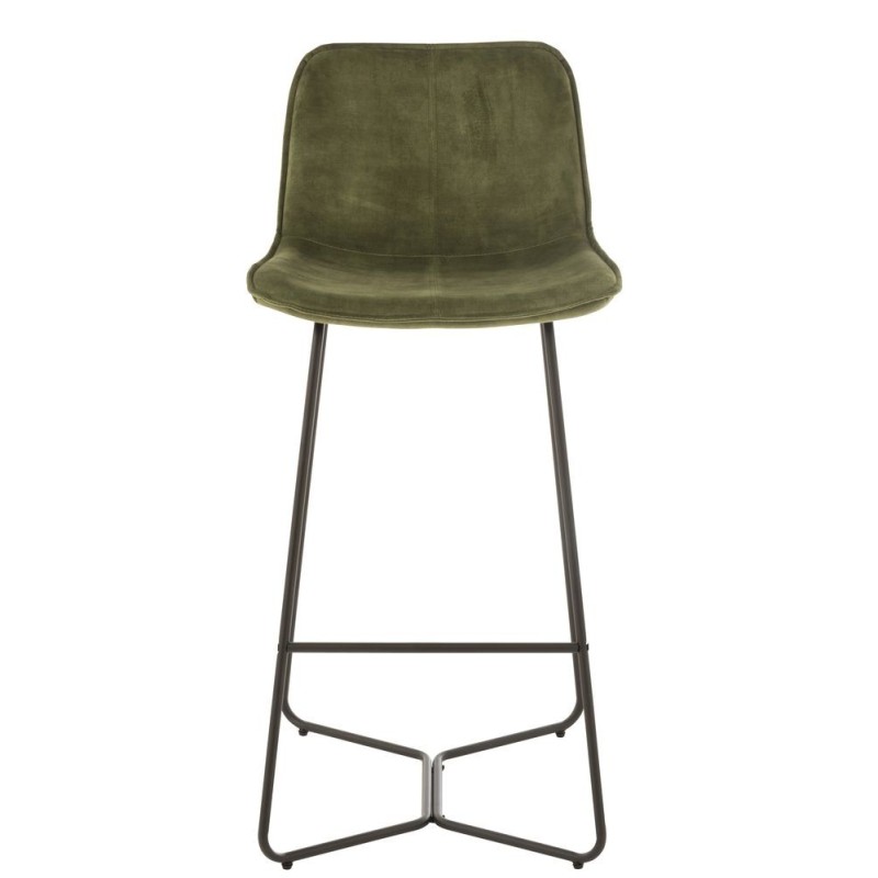 Tabouret de bar en tissu et métal PIXAN (Vert, noir)