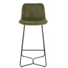 Tabouret de bar en tissu et métal PIXAN (Vert, noir)