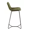 Tabouret de bar en tissu et métal PIXAN (Vert, noir)