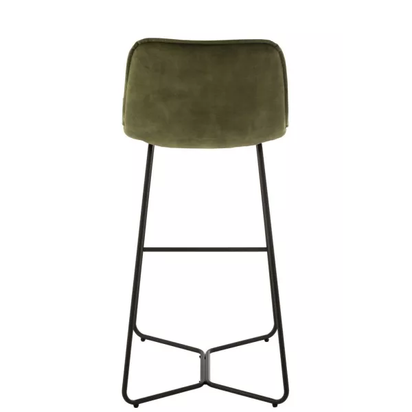 Tabouret de bar en tissu et métal PIXAN (Vert, noir)