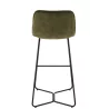 Tabouret de bar en tissu et métal PIXAN (Vert, noir)