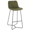 Tabouret de bar en tissu et métal PIXAN (Vert, noir)