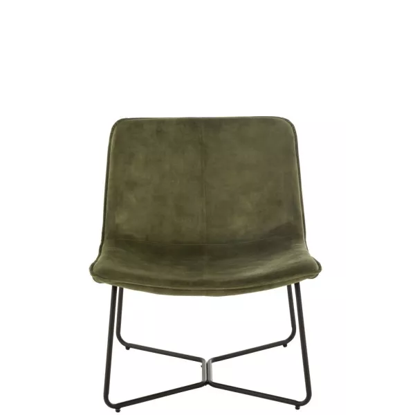 Chaise lounge en tissu et métal PIXAN (Vert, noir)