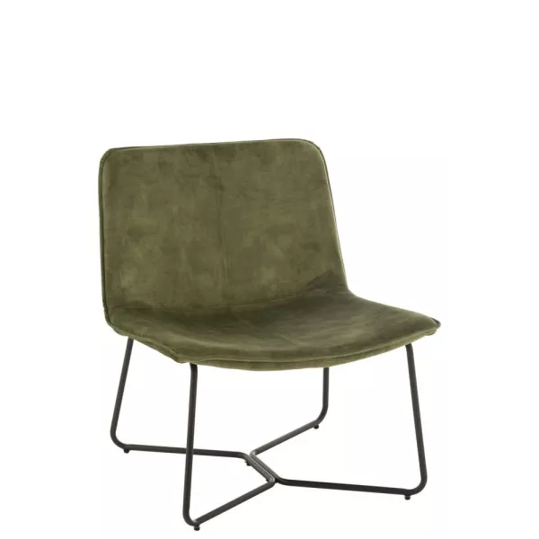 Chaise lounge en tissu et métal PIXAN (Vert, noir)