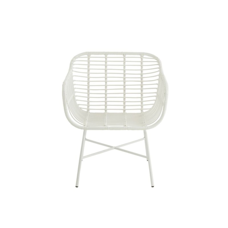 Fauteuil intérieur-extérieur en rotin PINGO (Blanc)