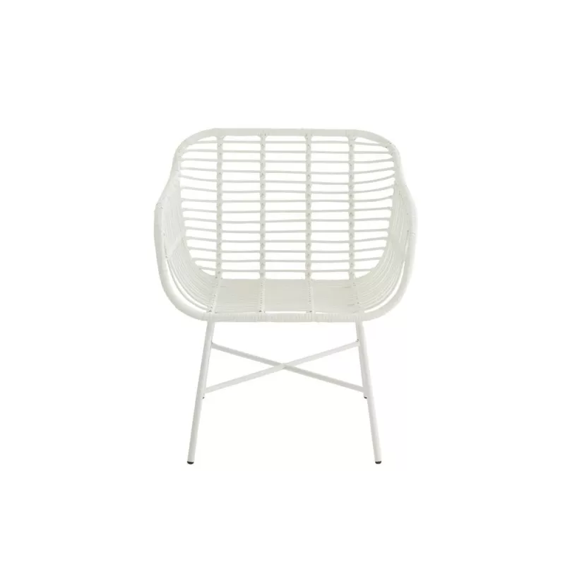 Fauteuil intérieur-extérieur en rotin PINGO (Blanc)