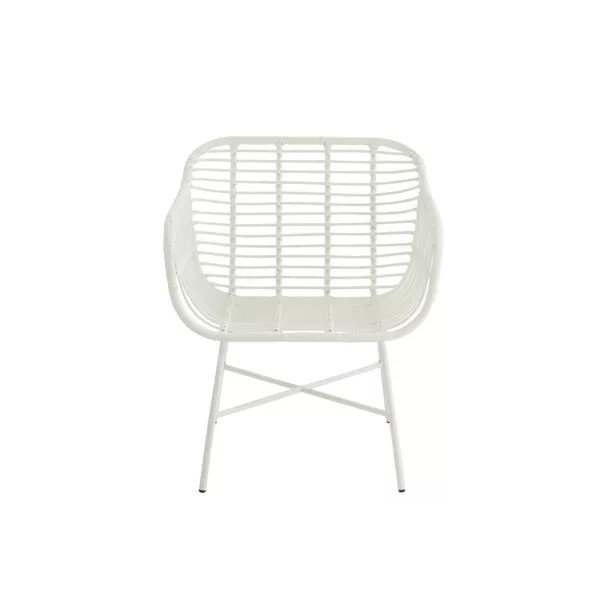 Fauteuil intérieur-extérieur en rotin PINGO (Blanc)