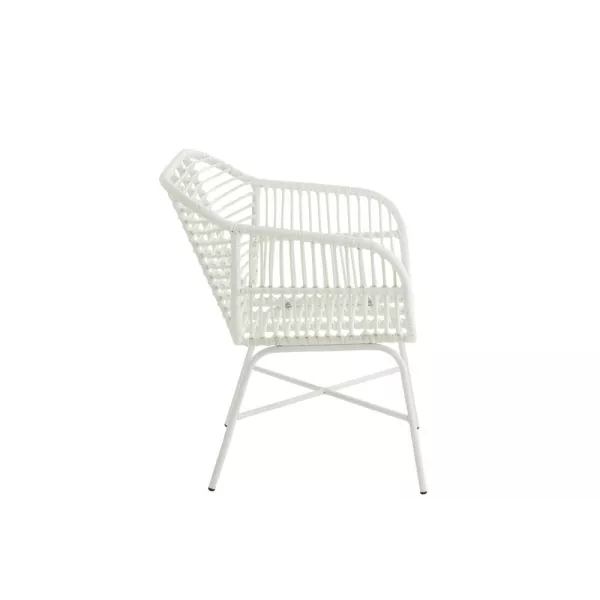 Fauteuil intérieur-extérieur en rotin PINGO (Blanc)