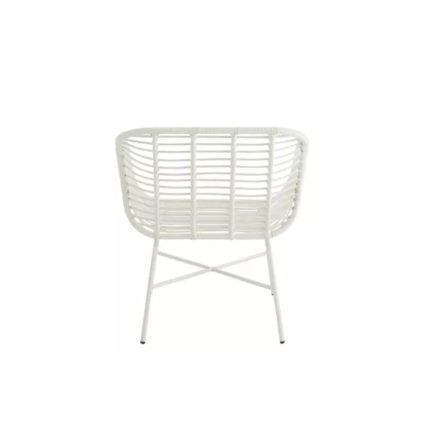 Fauteuil intérieur-extérieur en rotin PINGO (Blanc)