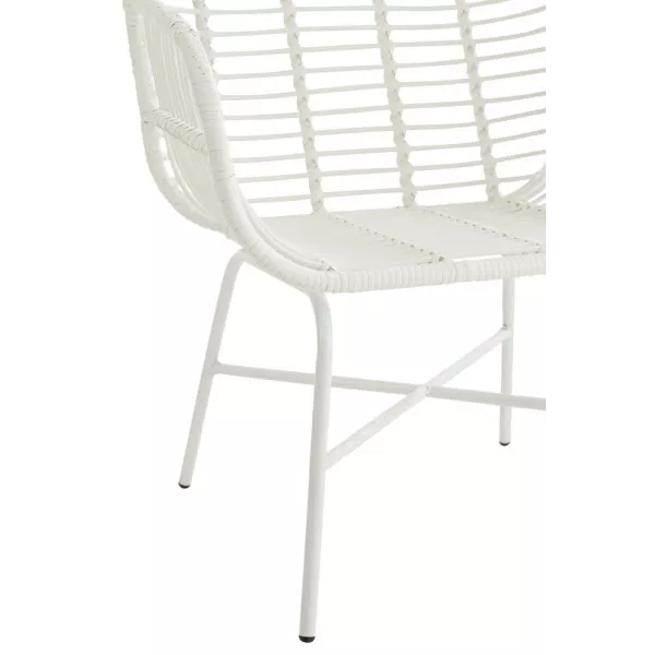 Fauteuil intérieur-extérieur en rotin PINGO (Blanc)