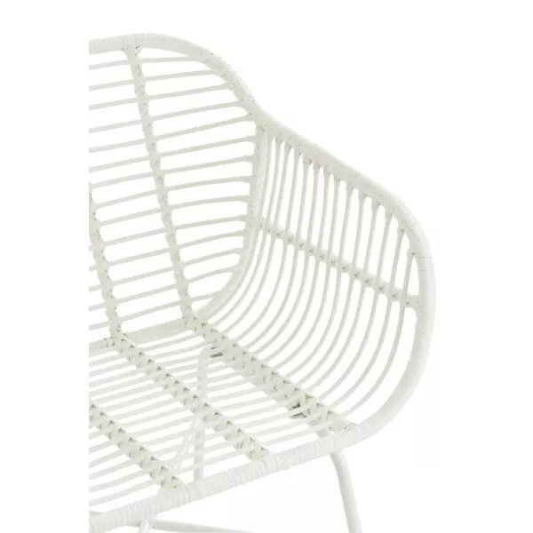 Fauteuil intérieur-extérieur en rotin PINGO (Blanc)