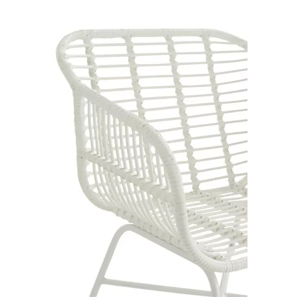 Fauteuil intérieur-extérieur en rotin PINGO (Blanc)