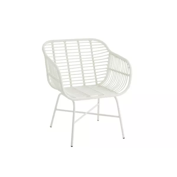 Fauteuil intérieur-extérieur en rotin PINGO (Blanc)